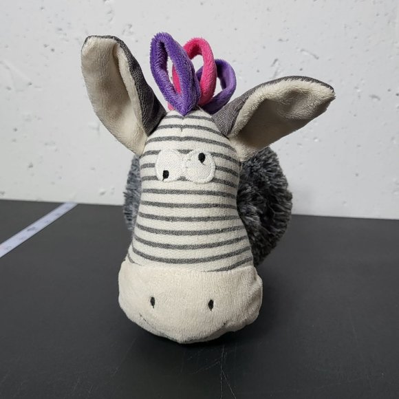 Maison Chic Zebra Plush Stuffed Animal Pink Purple Gray Striped BODY ONLY - Picture 5 of 7